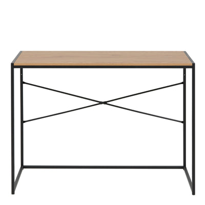 Seaford Office Desk in Black & Oak – FTG, view 2
