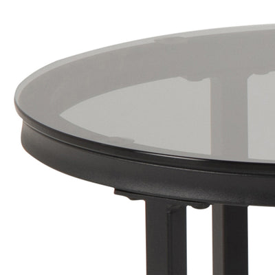 Spiro Round/Oval Coffee Table Set with Black Marble/Smoked Melamine Glass Top – FTG, view 7