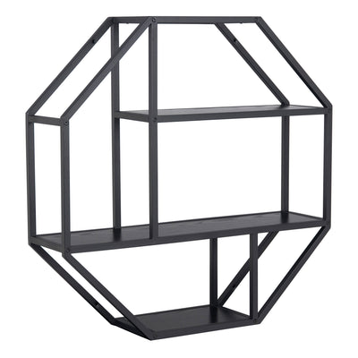 Seaford Octagonal Metal Wall Shelf in Black – FTG