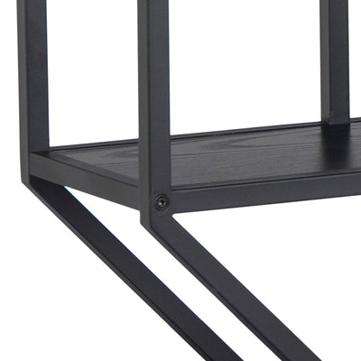 Seaford Octagonal Metal Wall Shelf in Black – FTG, view 8