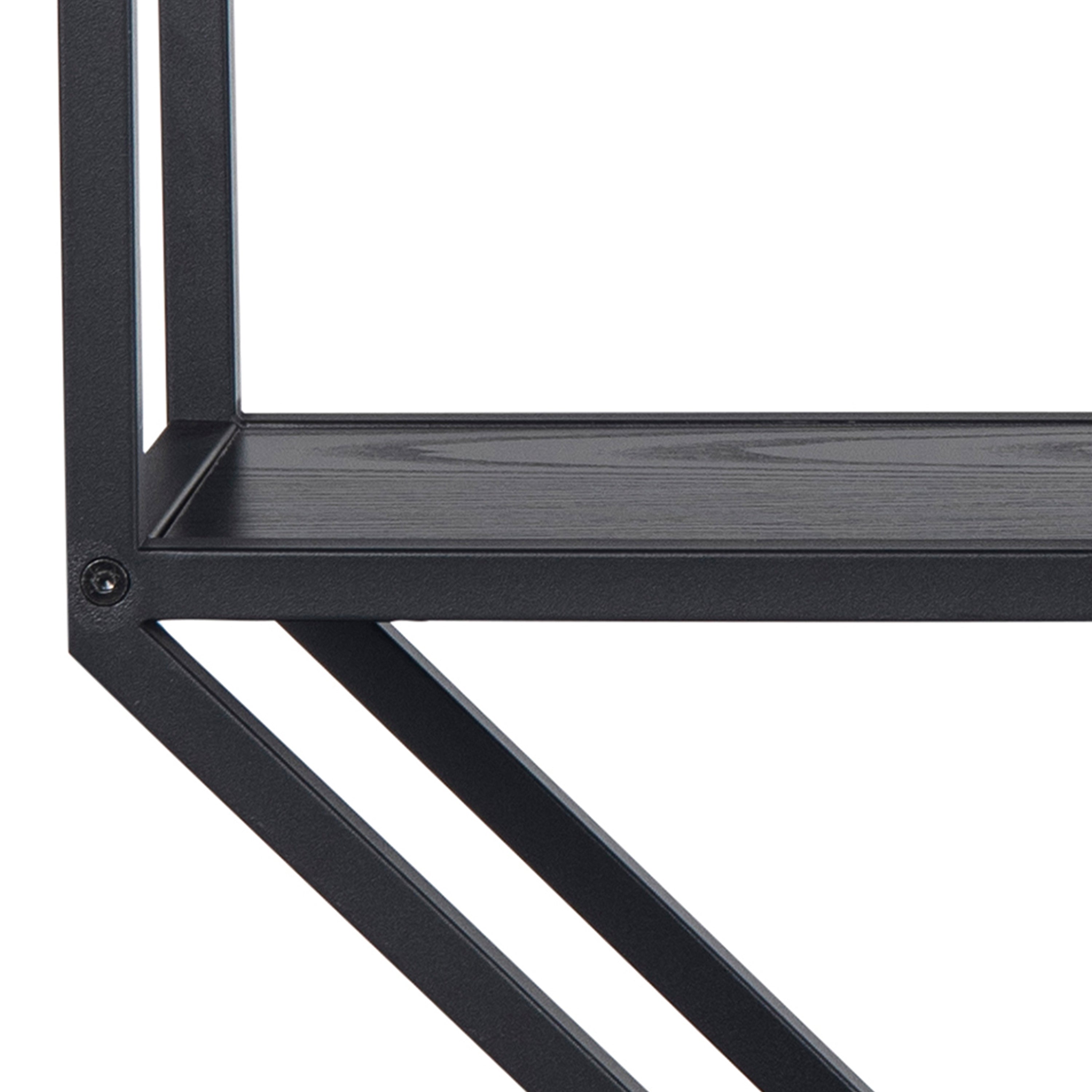 Seaford Octagonal Metal Wall Shelf in Black – FTG, view 9