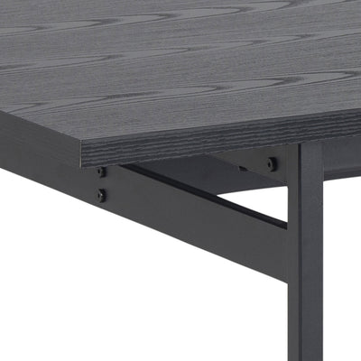 Angus Dining Table in Black 200x74cm Included 4 Carrie Swivel Dining Chairs in Sand – FTG, view 4
