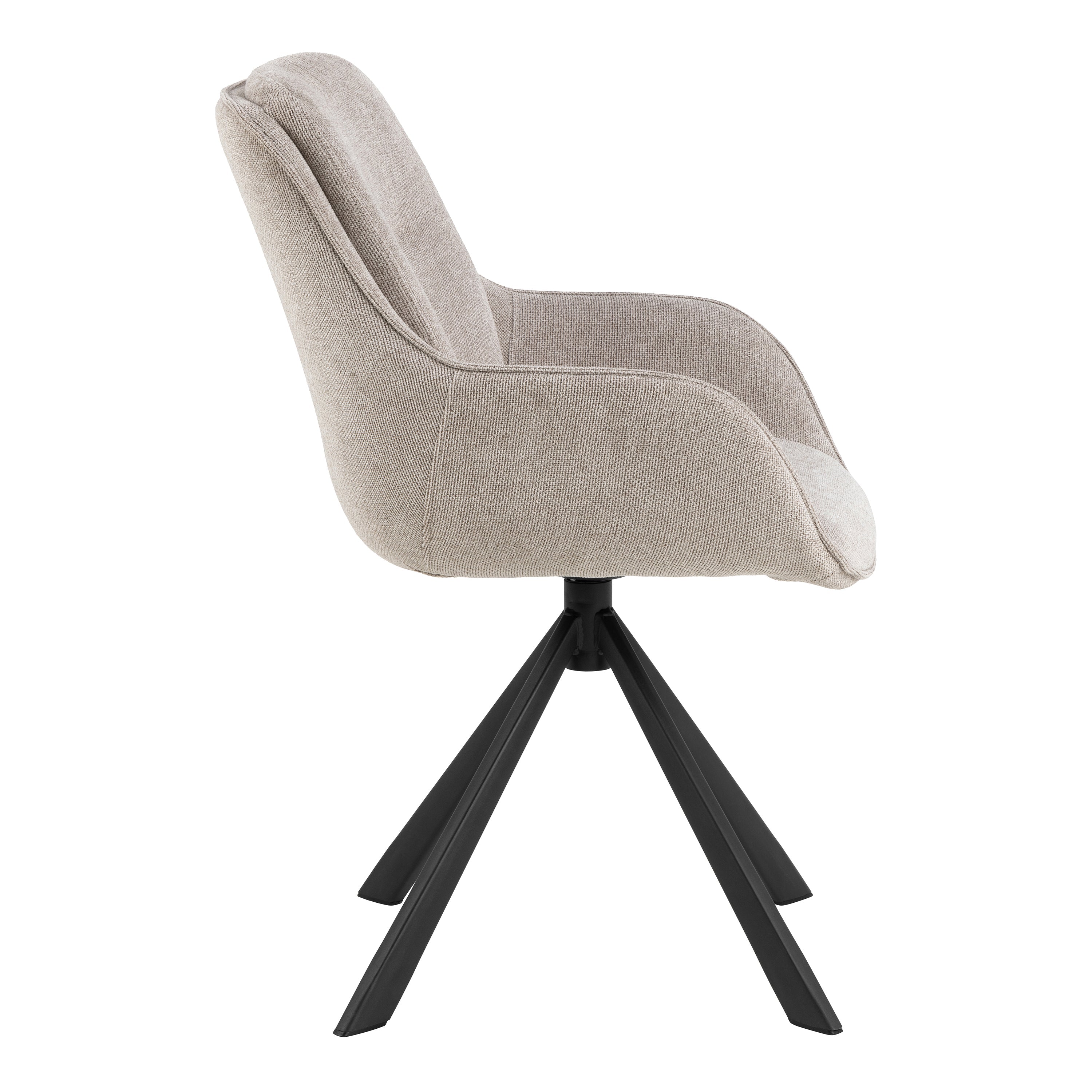 Angus Dining Table in Black 200x74cm Included 4 Carrie Swivel Dining Chairs in Sand – FTG, view 9