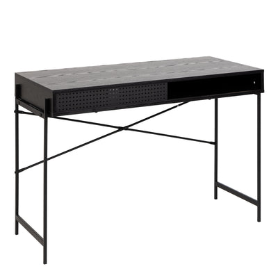 Angus Office Desk with Sliding Door in Black – FTG