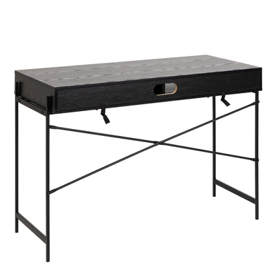 Angus Office Desk with Sliding Door in Black – FTG, view 3