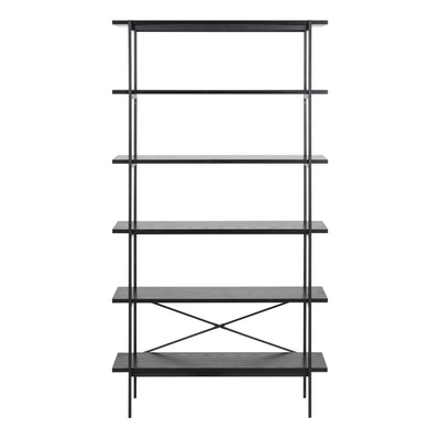 Angus Bookcase with 5 Shelves in Black – FTG, view 2