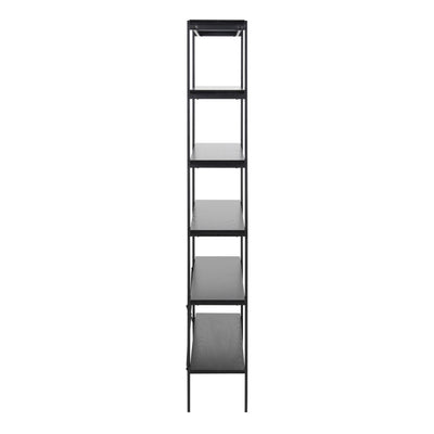 Angus Bookcase with 5 Shelves in Black – FTG, view 3