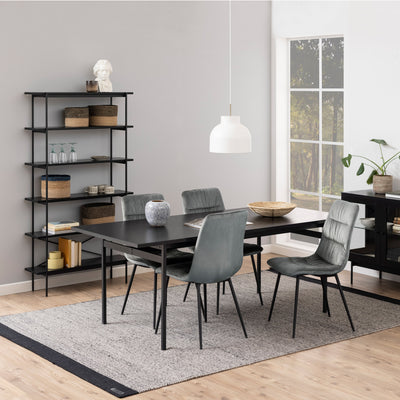 Angus Bookcase with 5 Shelves in Black – FTG, view 6