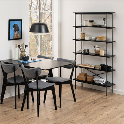 Angus Bookcase with 5 Shelves in Black – FTG, view 7