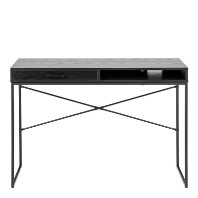 Seaford 1 Drawer Office Desk in Ash Black – FTG, view 2
