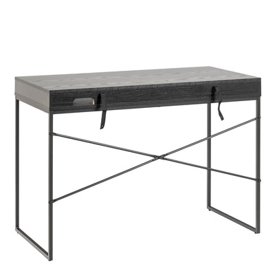 Seaford 1 Drawer Office Desk in Ash Black – FTG, view 3