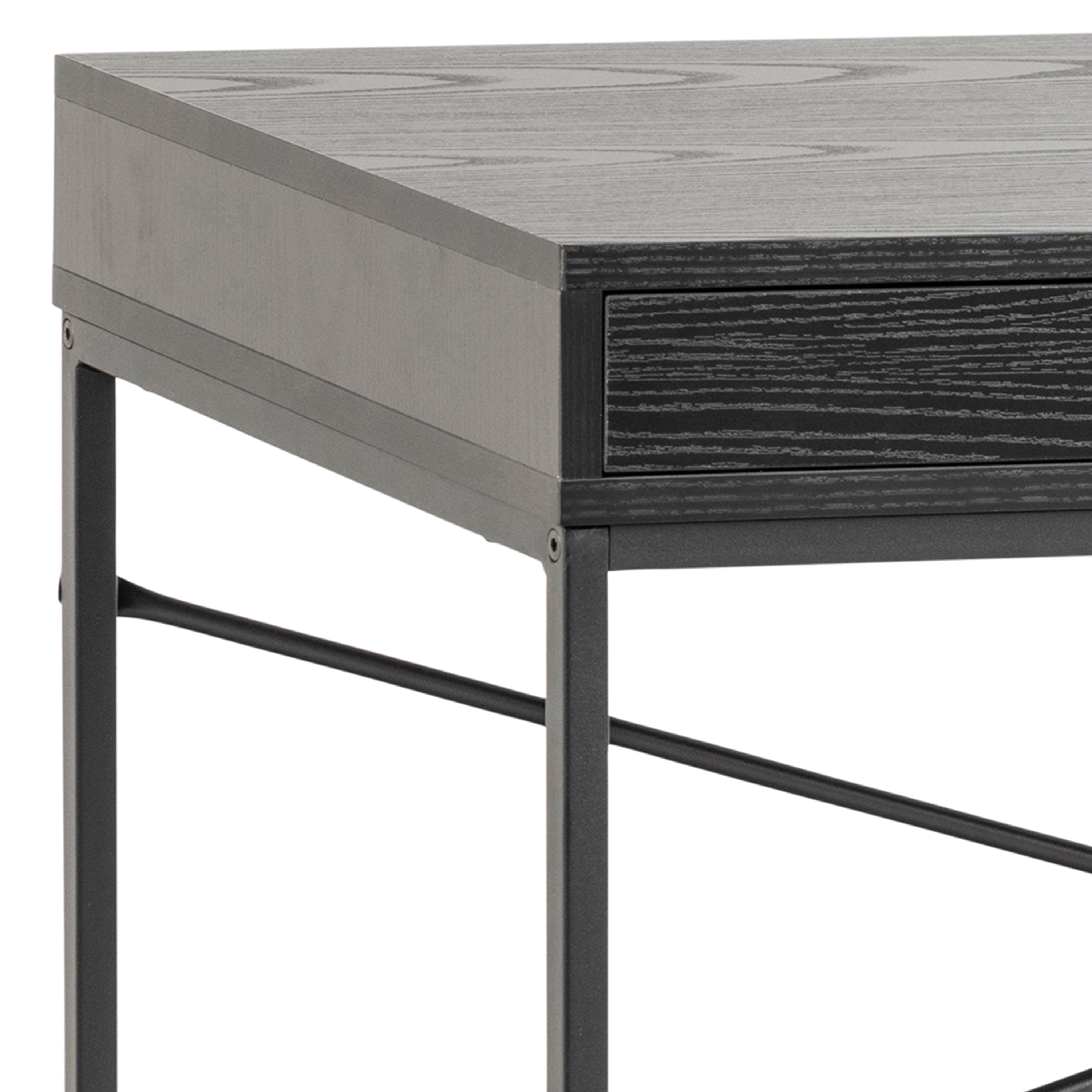 Seaford 1 Drawer Office Desk in Ash Black – FTG, view 6