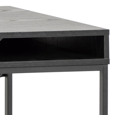 Seaford 1 Drawer Office Desk in Ash Black – FTG, view 7