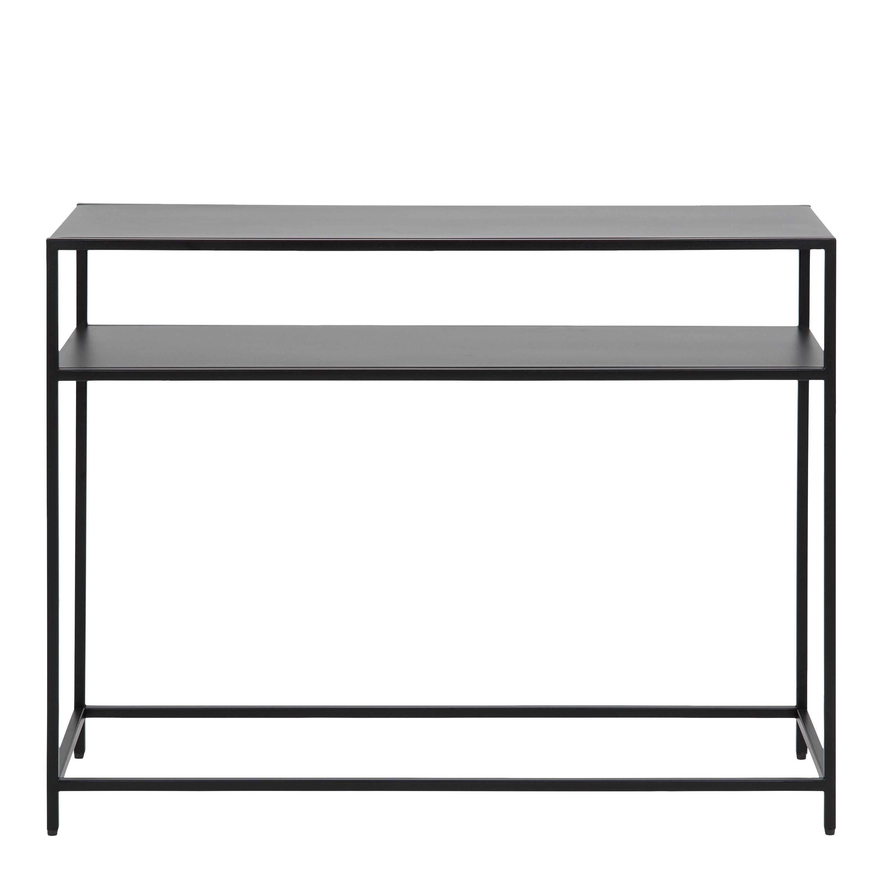 Newcastle Console Table with Open Shelf in Matt Black – FTG, view 2