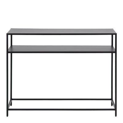 Newcastle Console Table with Open Shelf in Matt Black – FTG, view 2