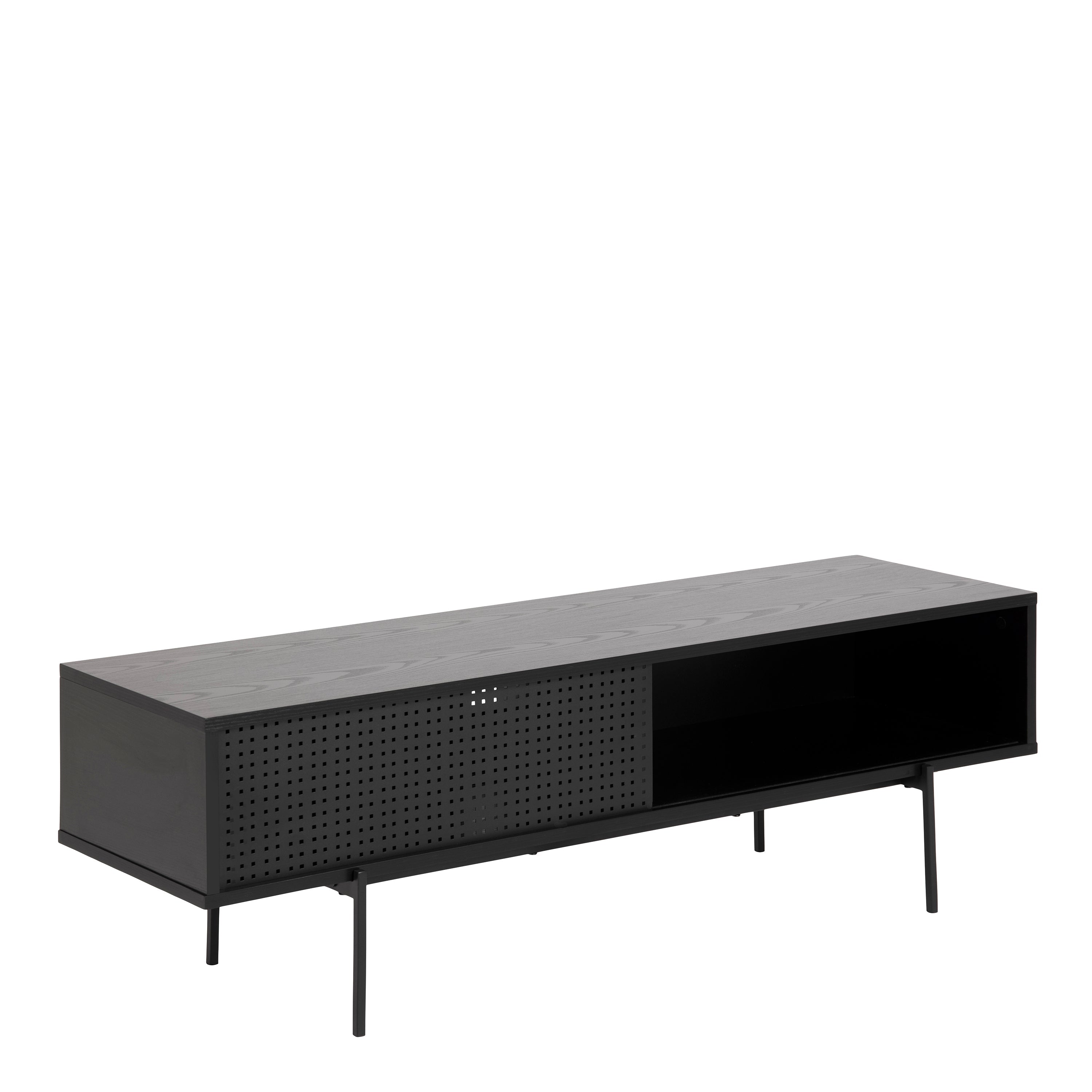 Angus TV Unit with 1 Sliding Door in Black – FTG