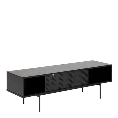 Angus TV Unit with 1 Sliding Door in Black – FTG, view 4