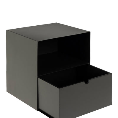 Joliet 1 Drawer Wallmounted Bedside Table in Matt Black – FTG, view 3