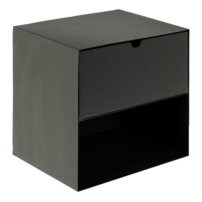 Joliet 1 Drawer Wallmounted Bedside Table in Matt Black – FTG, view 4