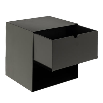 Joliet 1 Drawer Wallmounted Bedside Table in Matt Black – FTG, view 6