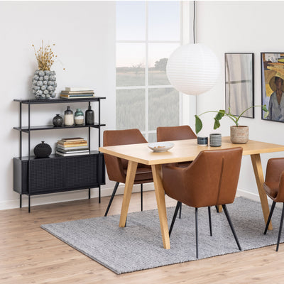 Angus Small Bookcase with 2 Sliding Doors in Black – FTG, view 7