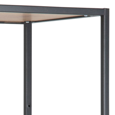 Seaford Tall Black Metal Bookcase with 5 Shelves in Oak – FTG, view 5