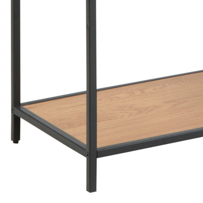 Seaford Tall Black Metal Bookcase with 5 Shelves in Oak – FTG, view 6