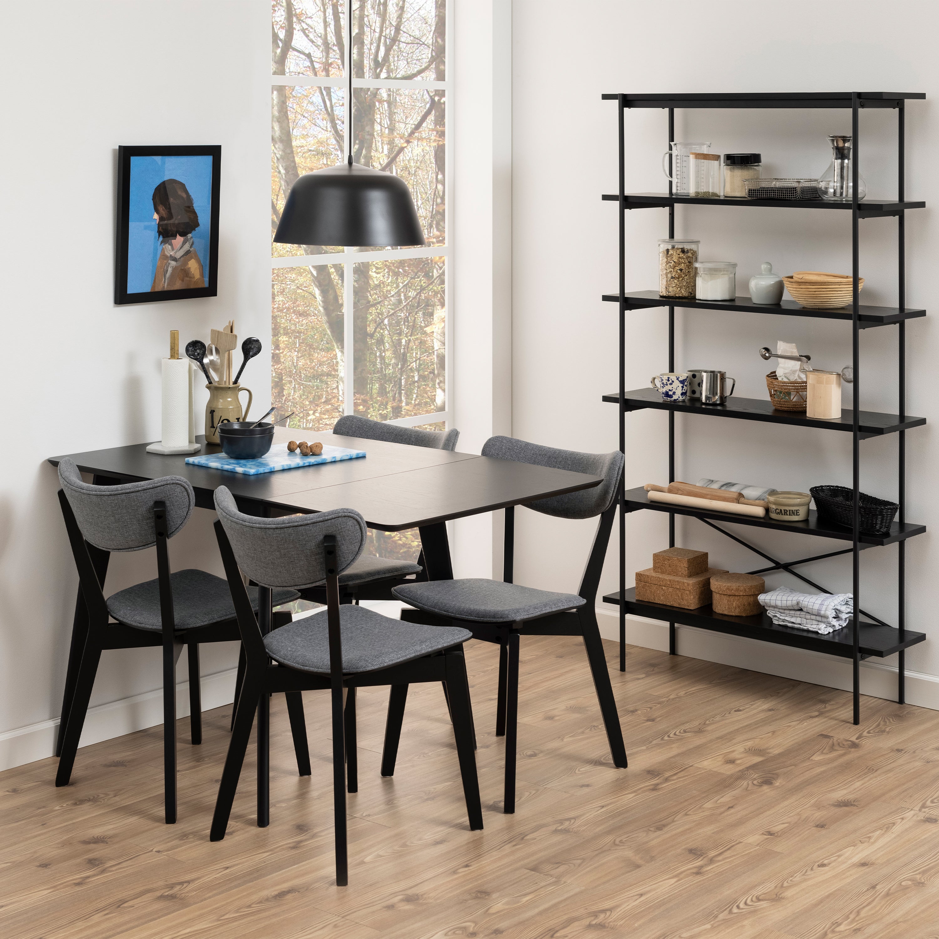 Roxby Extending Dining Table 80-120cm in Black – FTG, view 5