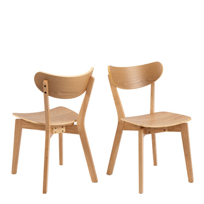 Roxby Round Dining Table in Oak 105x76cm Included 4 Roxby Dining Chairs in Oak – FTG, view 5