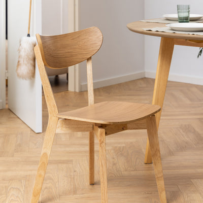 Roxby Round Dining Table in Oak 140x76cm Included 4 Roxby Dining Chairs in Oak – FTG, view 7