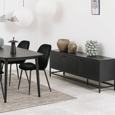 Newcastle 3 Door Sideboard in Matt Black – FTG, view 5