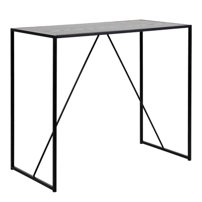 Seaford Black Metal Bar Table with Black Ash Top – FTG