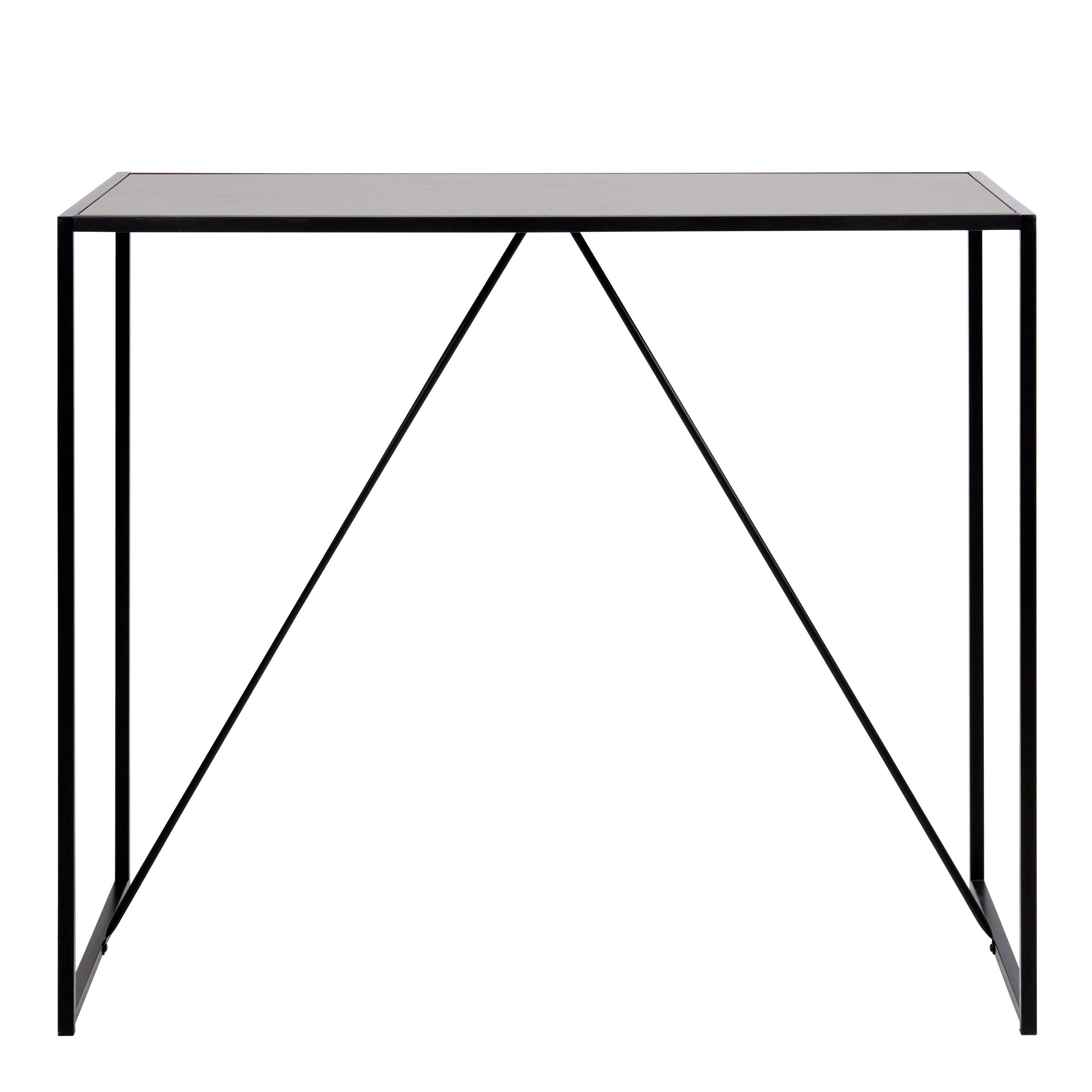 Seaford Black Metal Bar Table with Black Ash Top – FTG, view 2