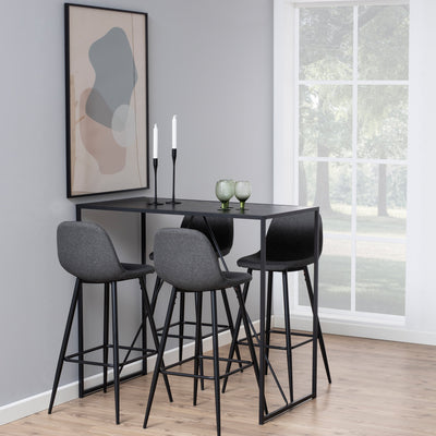 Seaford Black Metal Bar Table with Black Ash Top – FTG, view 4