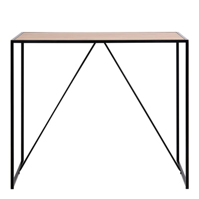 Seaford Black Metal Bar Table with Oak Top – FTG, view 2