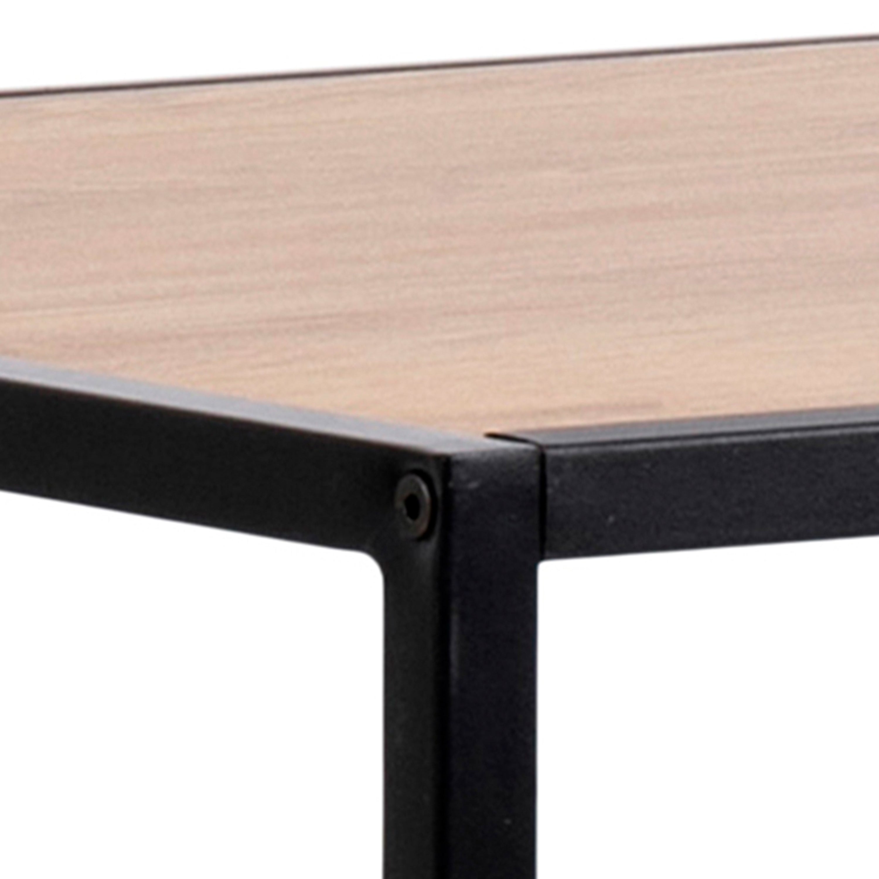 Seaford Black Metal Bar Table with Oak Top – FTG, view 5