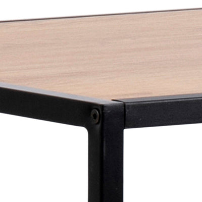 Seaford Black Metal Bar Table with Oak Top – FTG, view 5