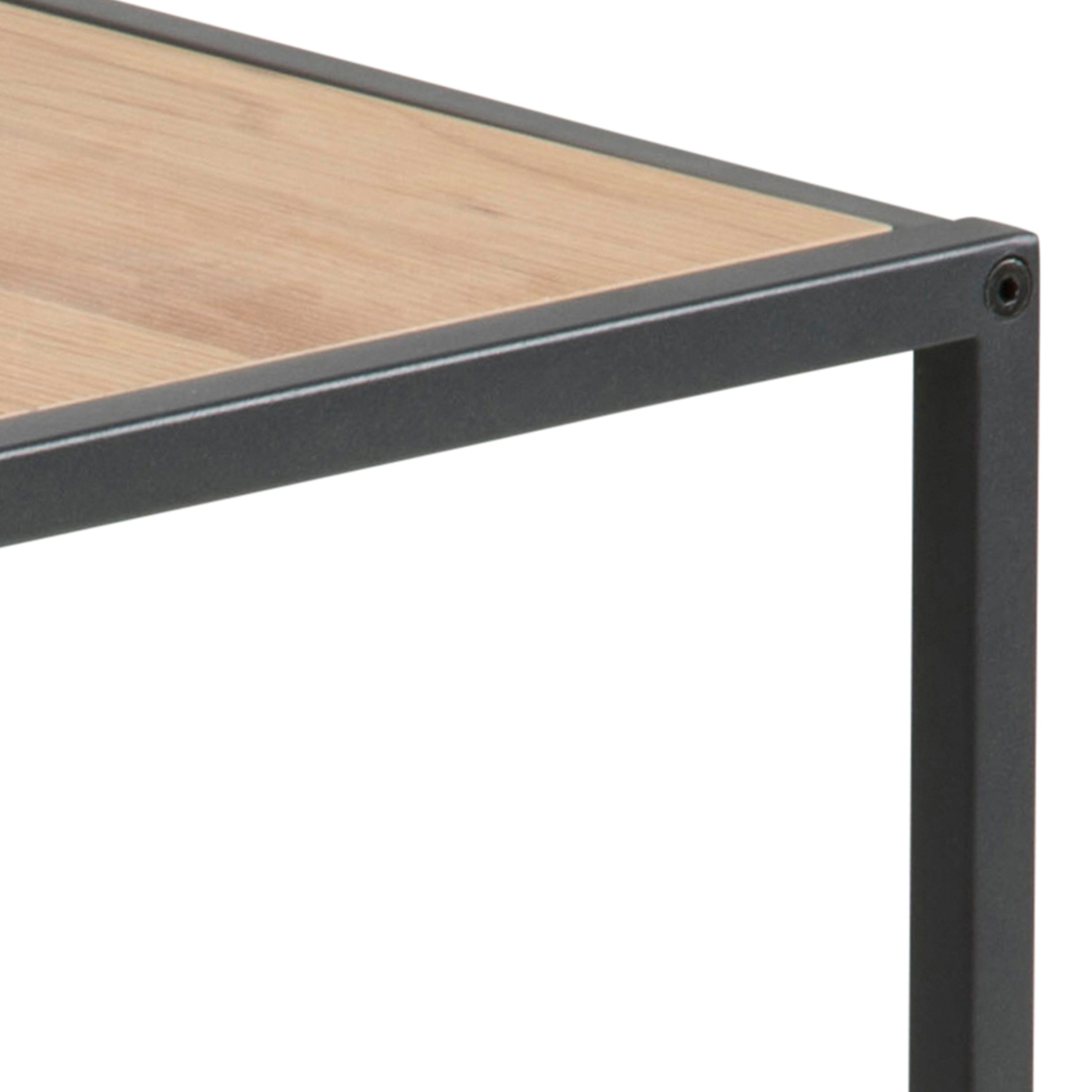 Seaford Black Metal Nest of Tables with Oak Top – FTG, view 7