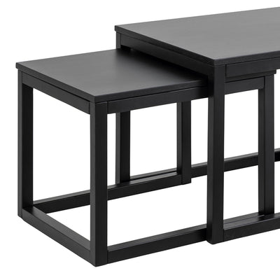 Cornus Square Coffee Table Set in Matt Black Set of 3 – FTG, view 8