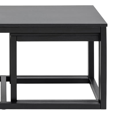 Cornus Square Coffee Table Set in Matt Black Set of 3 – FTG, view 9