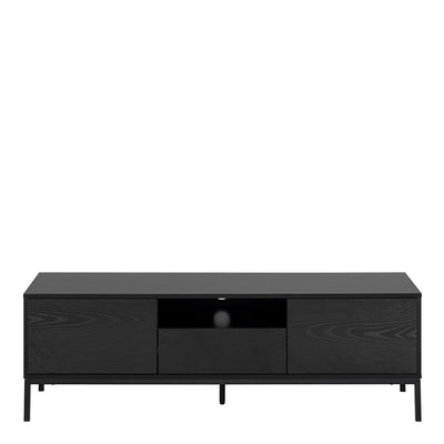 Seaford 2 Door 1 Drawer TV Unit in Ash Black – FTG, view 2