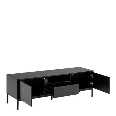 Seaford 2 Door 1 Drawer TV Unit in Ash Black – FTG, view 4