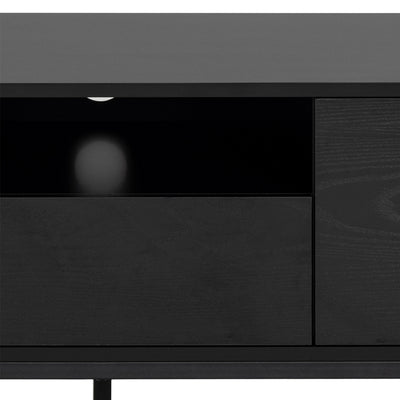 Seaford 2 Door 1 Drawer TV Unit in Ash Black – FTG, view 7