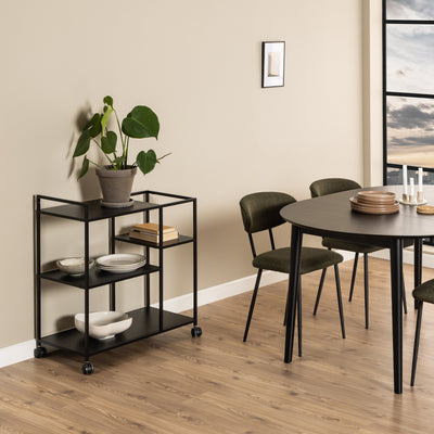 Newcastle Serving Trolley in Matt Black – FTG, view 4
