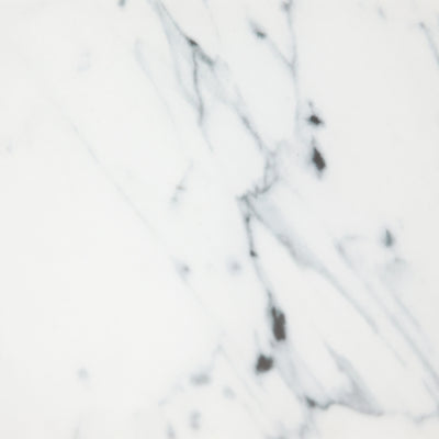 Alisma Bedside Table with White Marble Glass & Gold Base