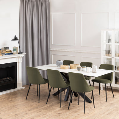 Ines Dining chair in Olive Green Set of 4 – FTG, view 4
