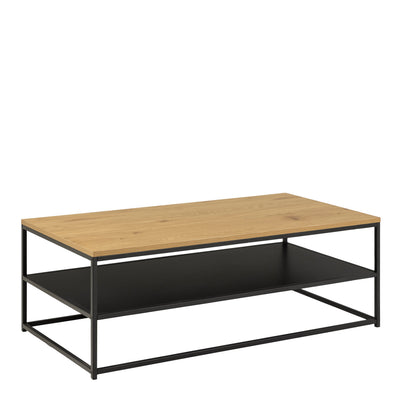 Gila Coffee Table with Open Shelf in Oak & Black – FTG