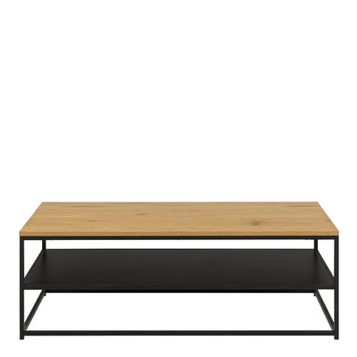 Gila Coffee Table with Open Shelf in Oak & Black – FTG, view 2