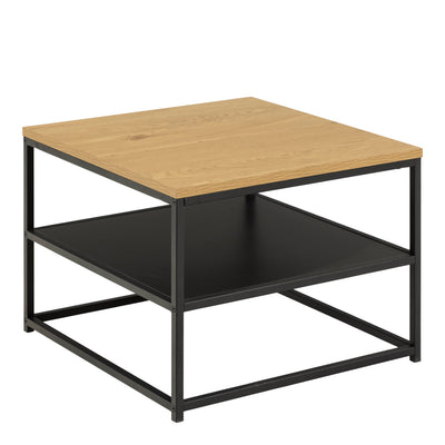 Gila Square Coffee Table with Open Shelf in Oak & Black – FTG