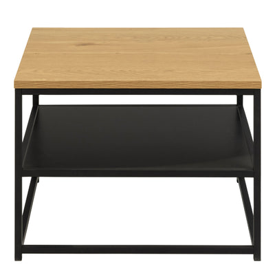 Gila Square Coffee Table with Open Shelf in Oak & Black – FTG, view 2